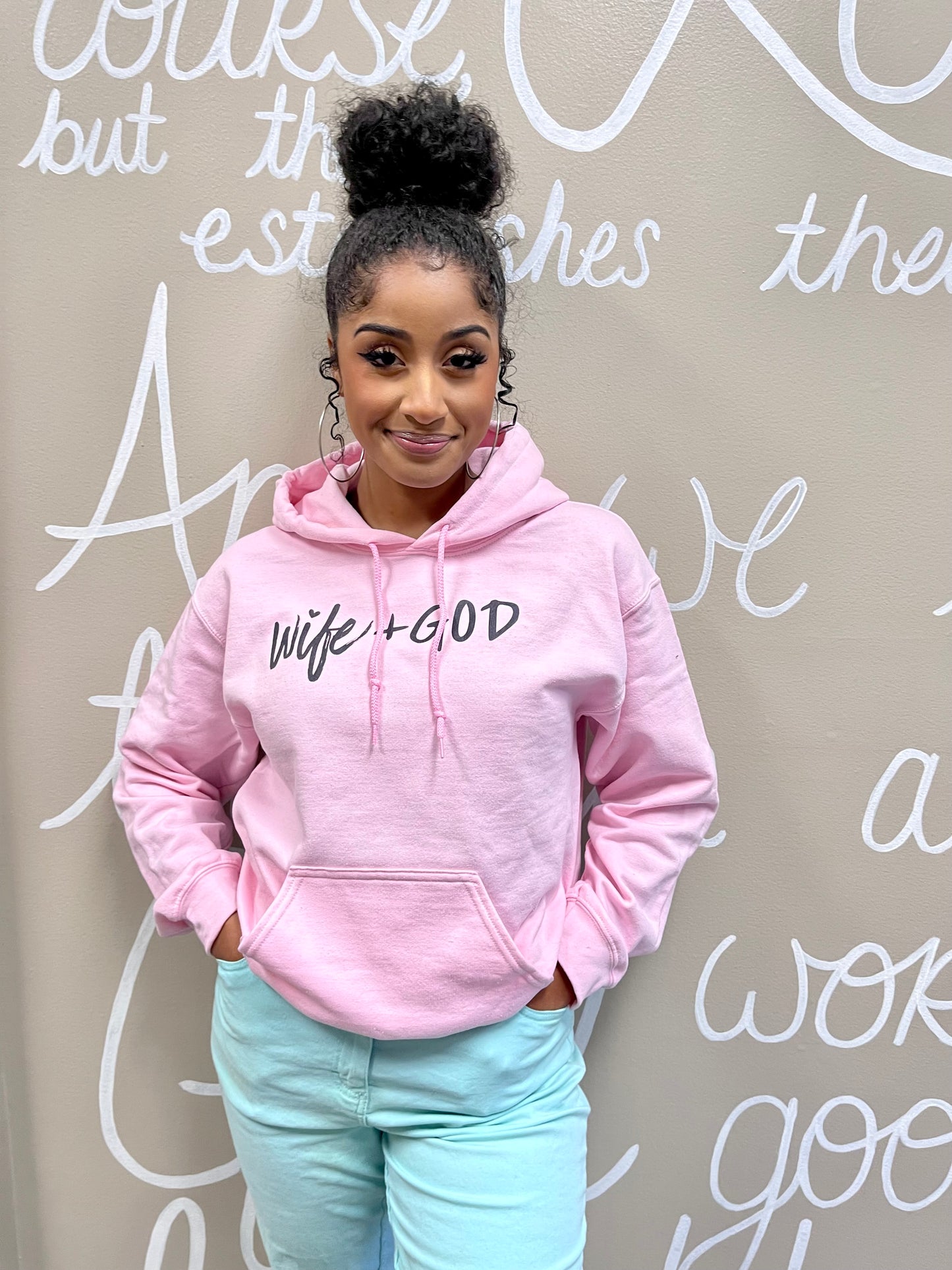 Wife + God Special Edition Hoodie - Pink Poppy